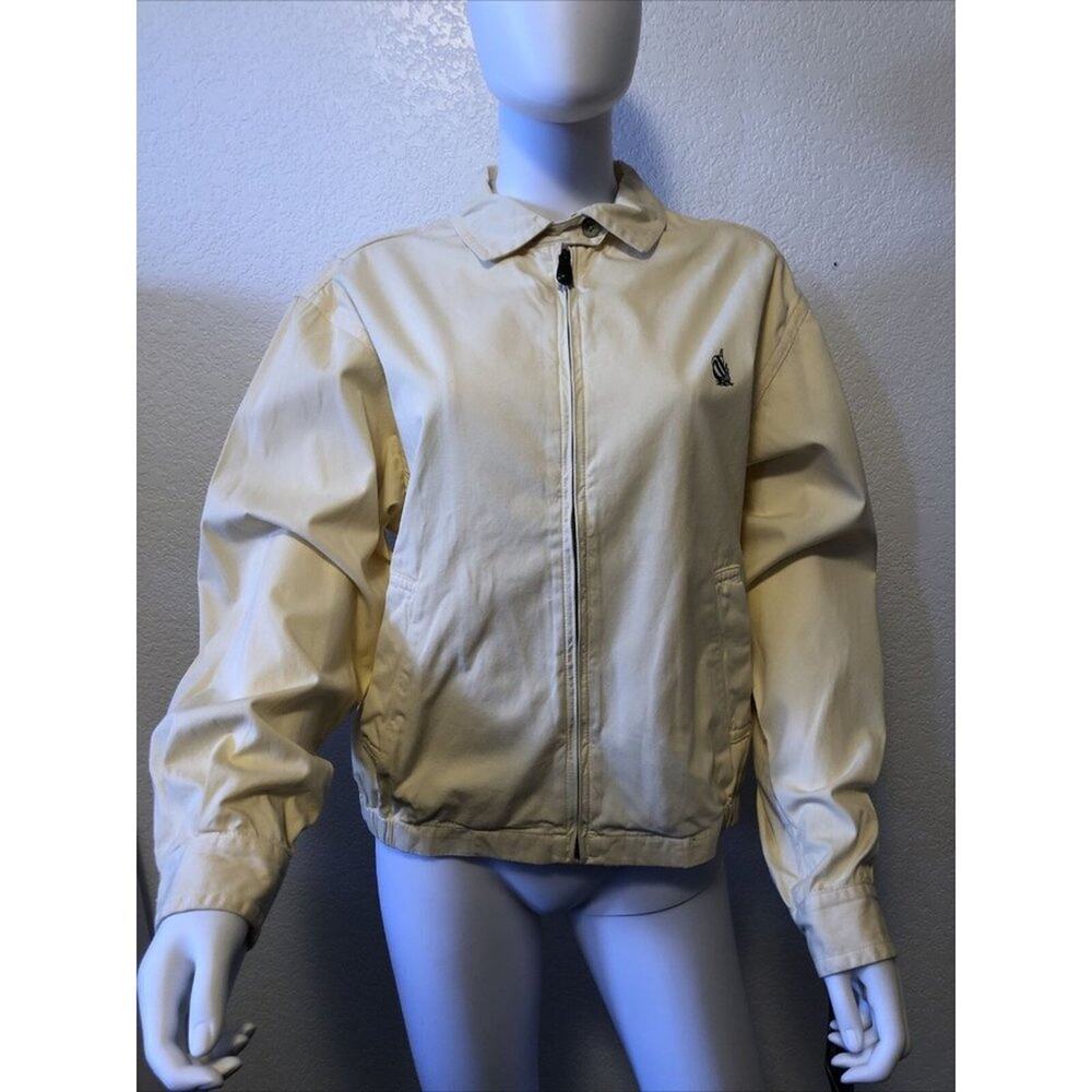 NWT Nautica Zip Front Jacket "Tennis Yellow" Women's Medium 100% Cotton NEW